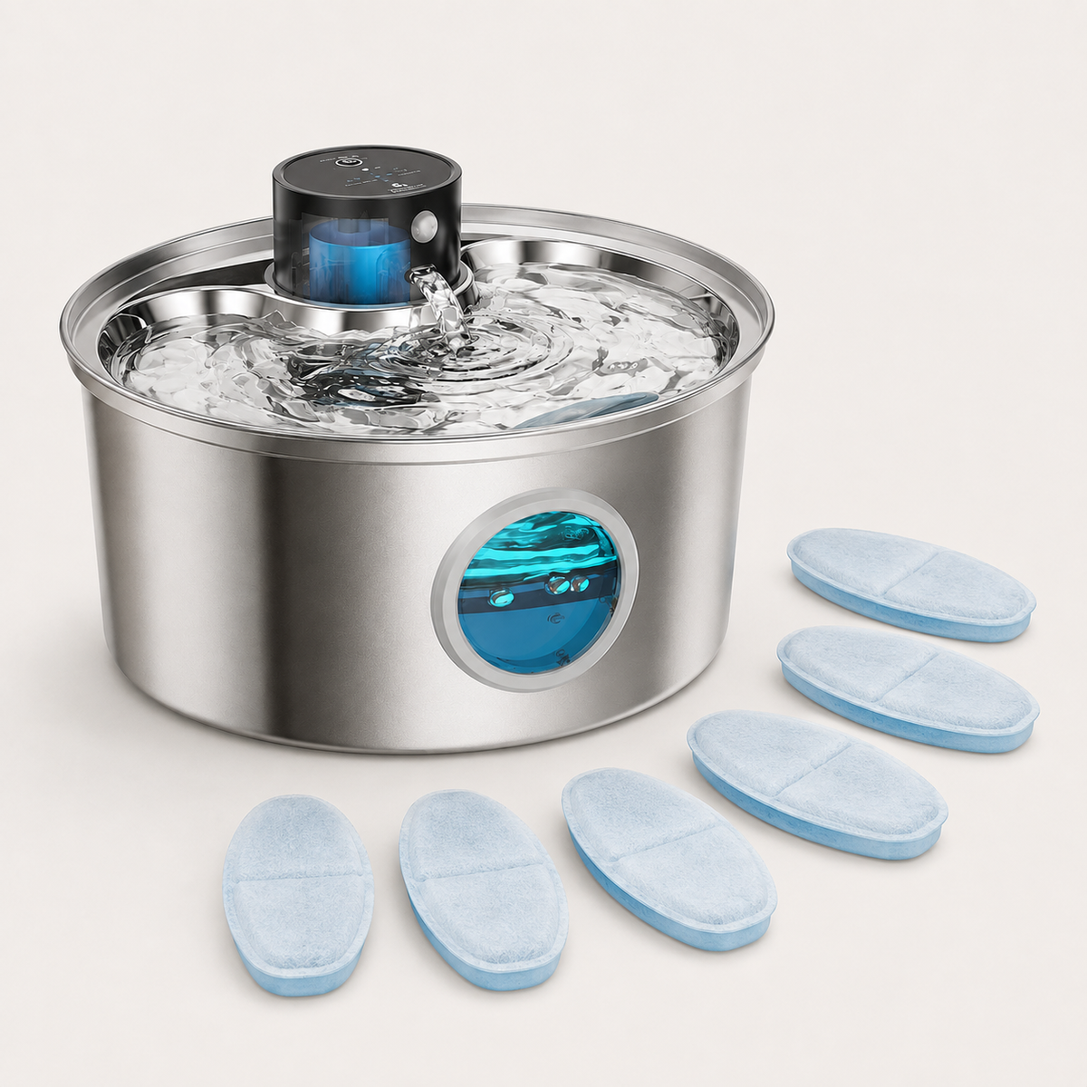 Fontaine à eau pour chat sans fil en inox 3,2 L – Détecteur de mouvement