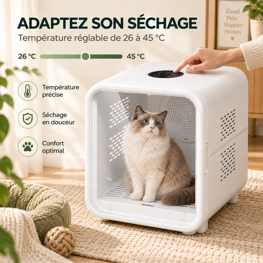 Cabine de séchage pour chien et chat 62 L – Pawavo AirNest