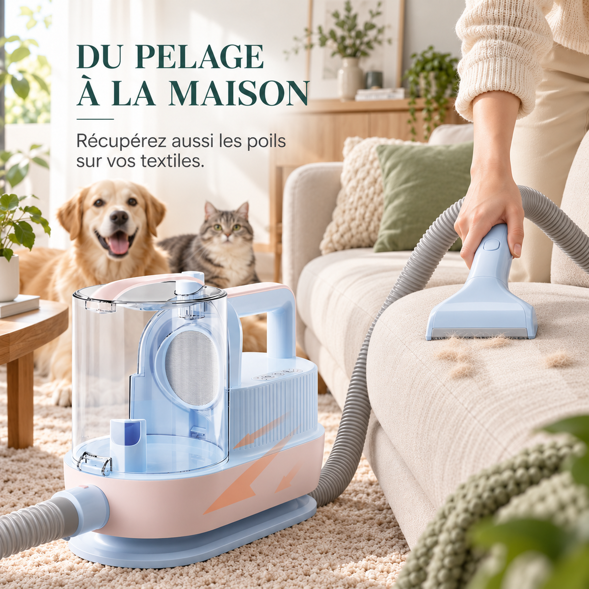 Aspirateur de toilettage chien et chat avec séchoir – Pawavo M1 Pro