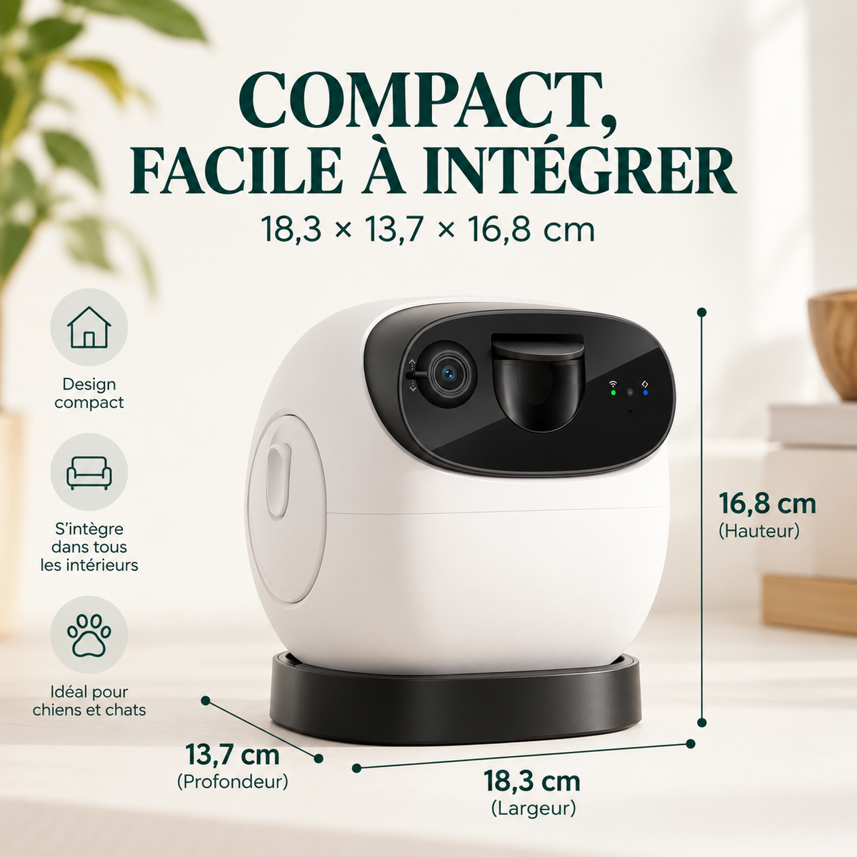 Caméra pour animaux 3K avec lance-friandises – Pawavo M3
