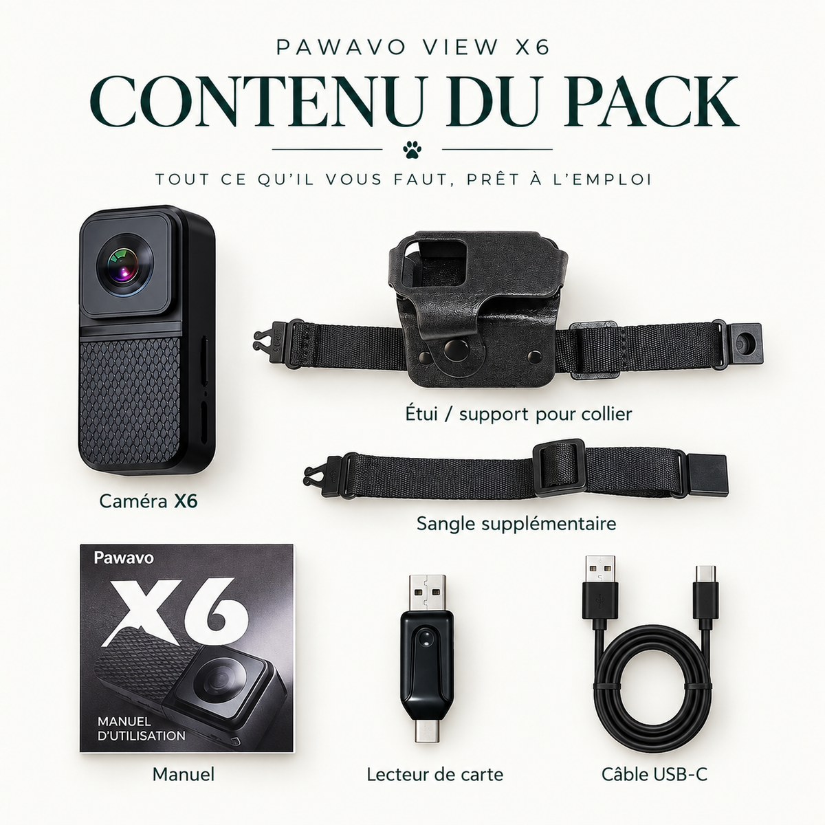Caméra collier pour chat Full-HD 1080p | Pawavo View X6