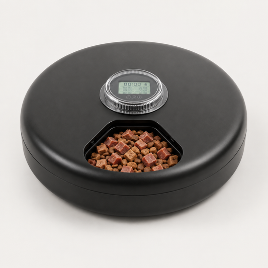 Distributeur Automatique pour Chat 6 Repas – Nourriture Humide & Croquettes