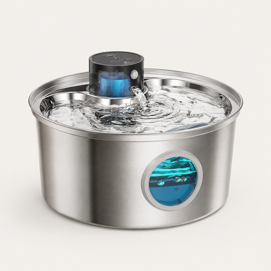 Fontaine à eau pour chat sans fil en inox 3,2 L – Détecteur de mouvement