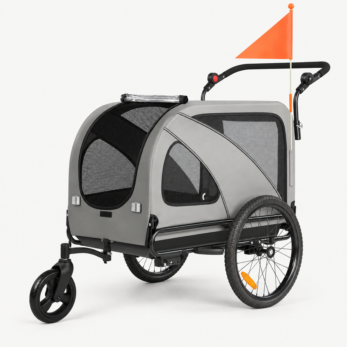 Remorque vélo chien 2 en 1 convertible poussette jusqu’à 50 kg – Pawavo Trail