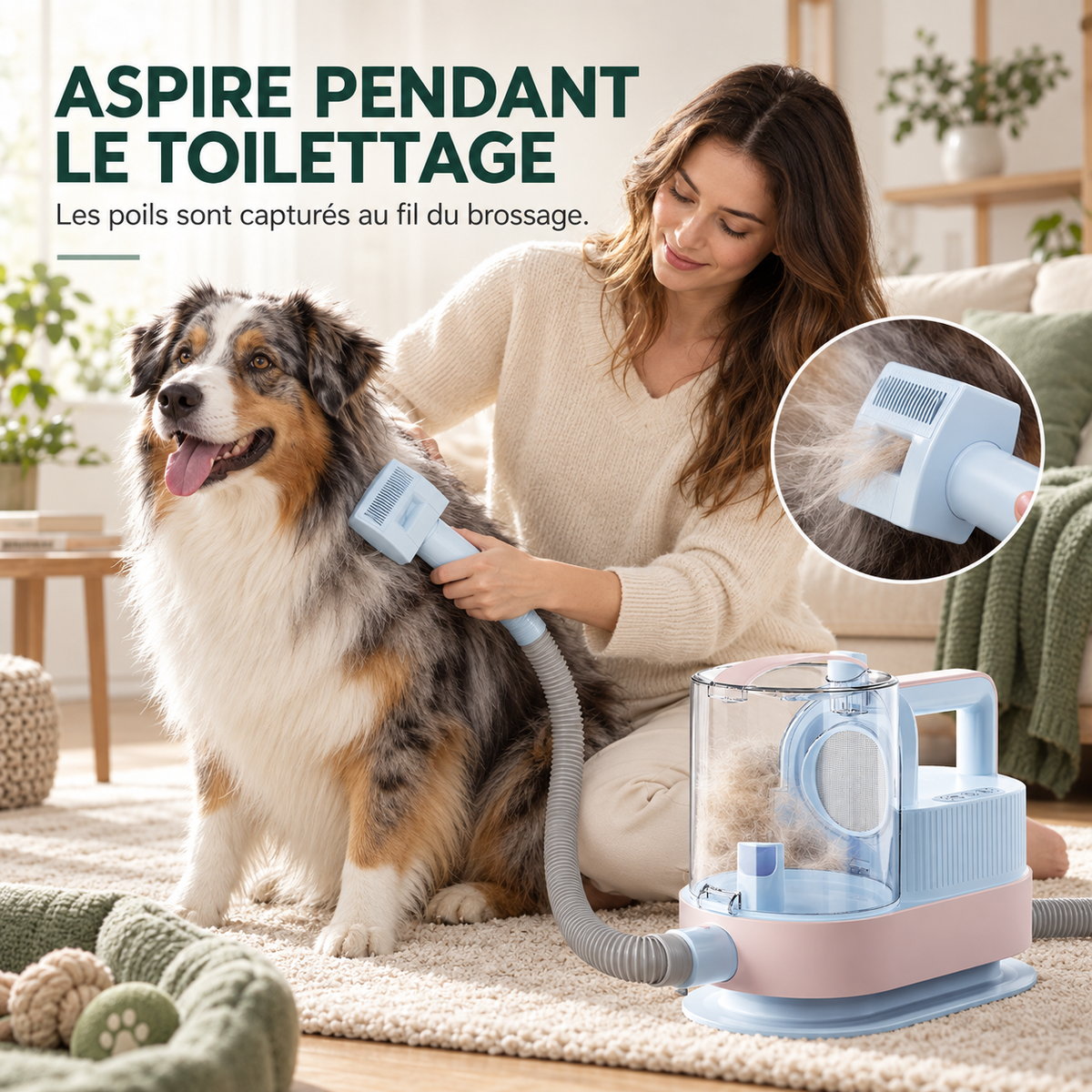 Aspirateur de toilettage chien et chat avec séchoir – Pawavo M1 Pro