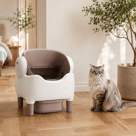 Bac à Litière Autonettoyant Ouvert pour Chat – Connecté, Silencieux & Grand Format