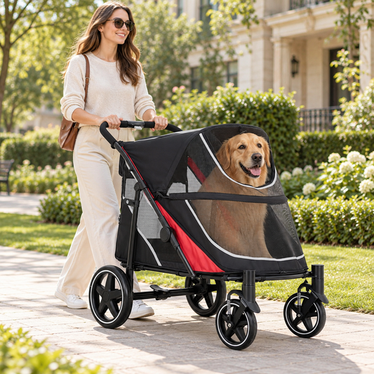 Poussette grand chien XXL pliable jusqu’à 60 kg – Pawavo Titan