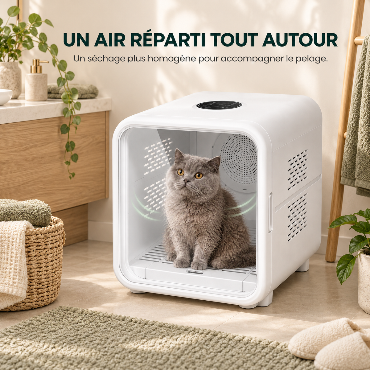 Cabine de séchage pour chien et chat 62 L – Pawavo AirNest