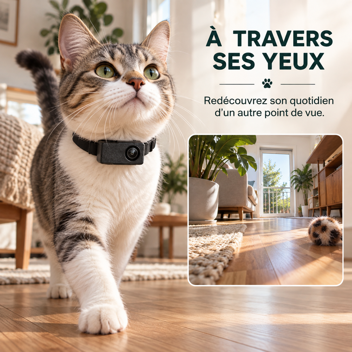 Caméra collier pour chat Full-HD 1080p | Pawavo View X6