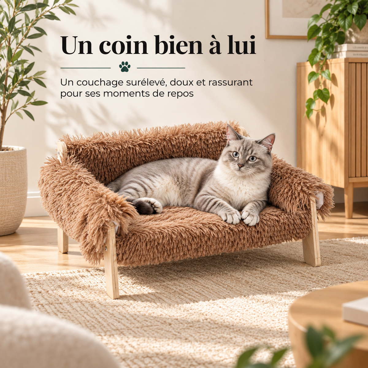 Canapé pour chat surélevé – Pawavo Arlo