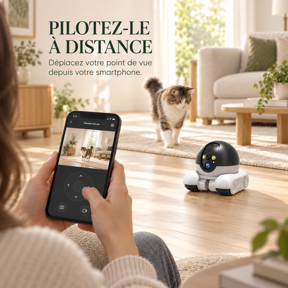Caméra robot pour chat 1080p – Pawavo Rover