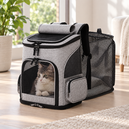 Sac à dos chat extensible, pliable et respirant à grande ouverture – Pawavo Expand