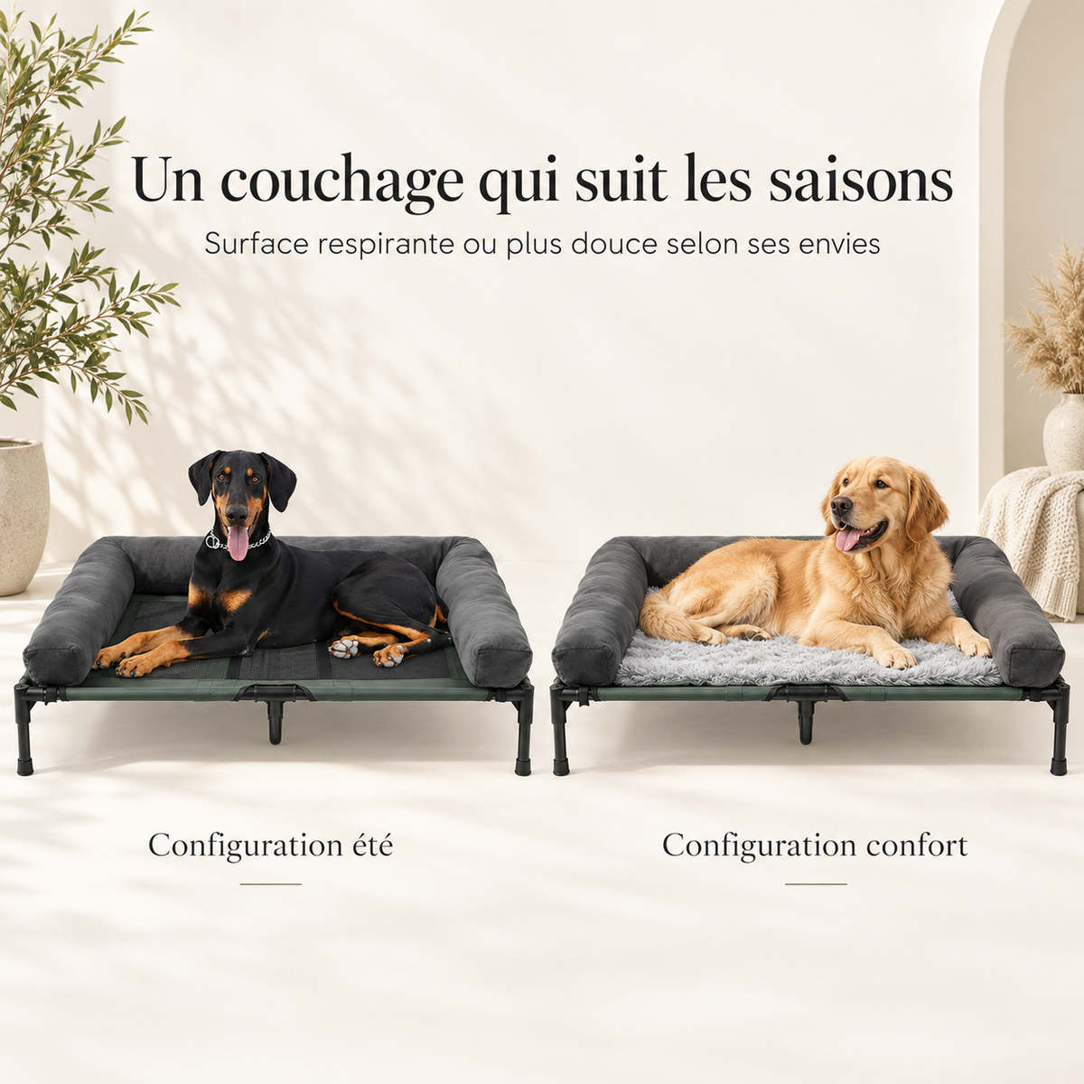 Lit surélevé pour chien respirant – Pawavo Altura