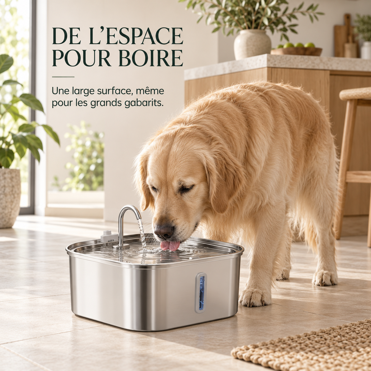 Fontaine à Eau pour Chien Grande Capacité en Inox 7 L / 14 L