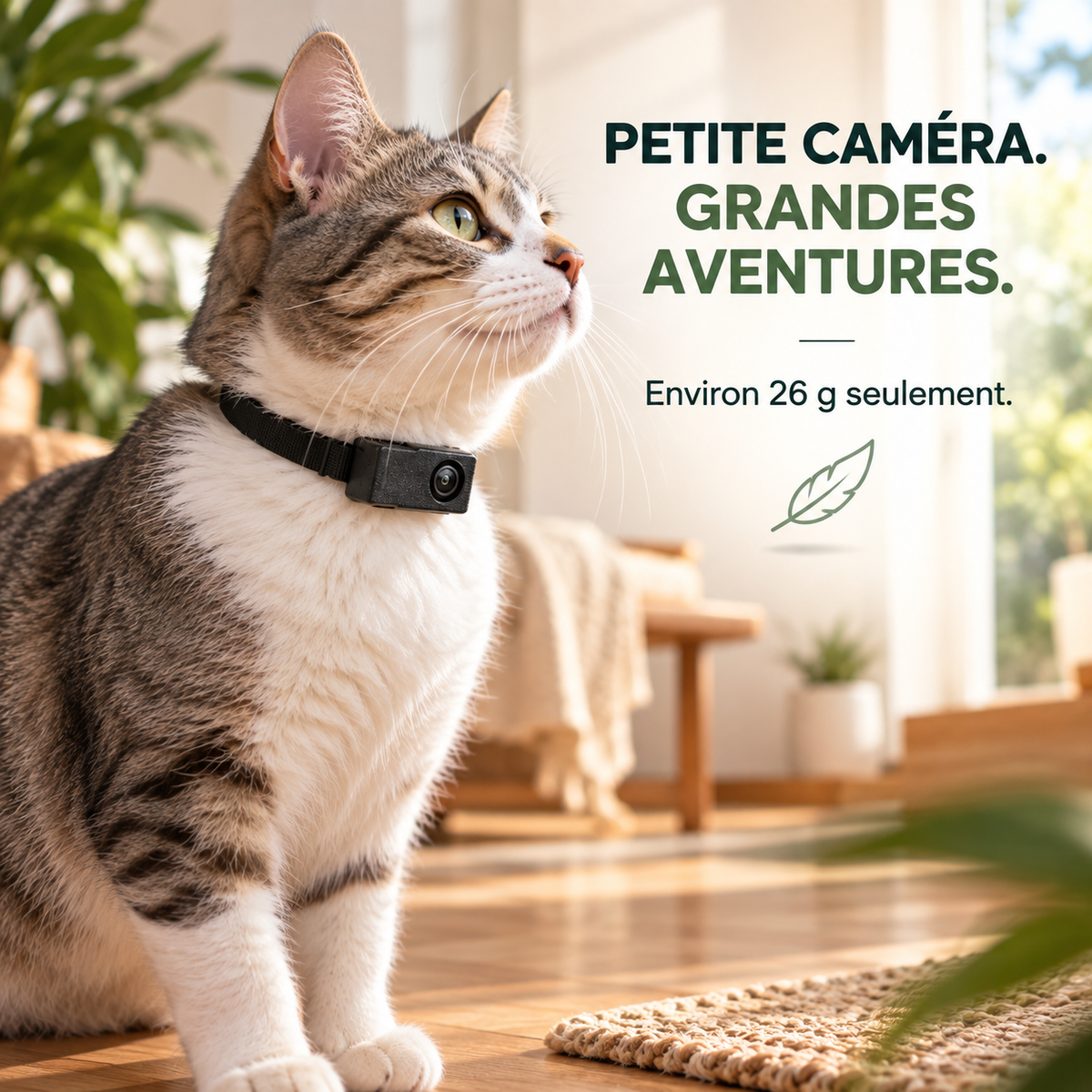 Caméra collier pour chat Full-HD 1080p | Pawavo View X6