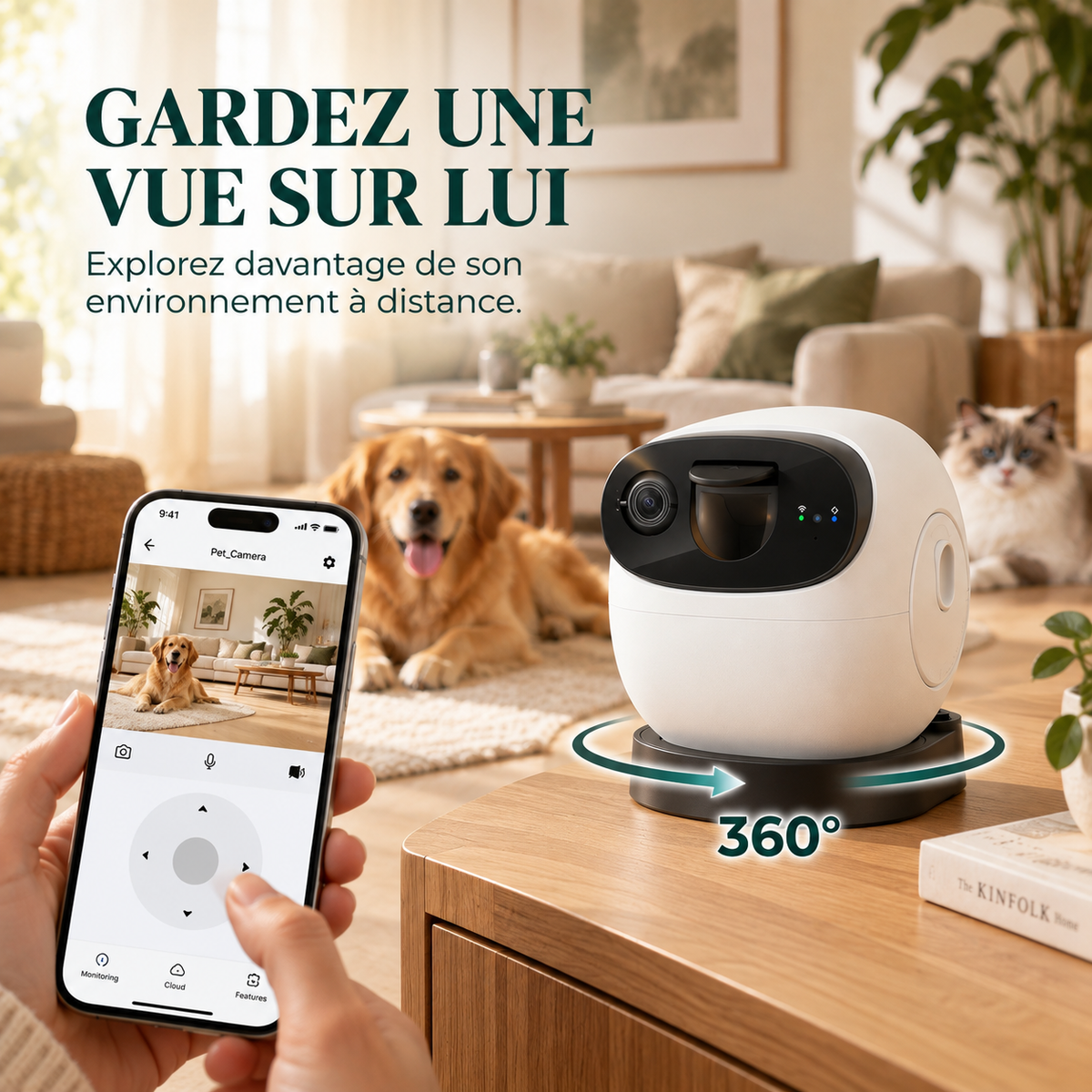 Caméra pour animaux 3K avec lance-friandises – Pawavo M3