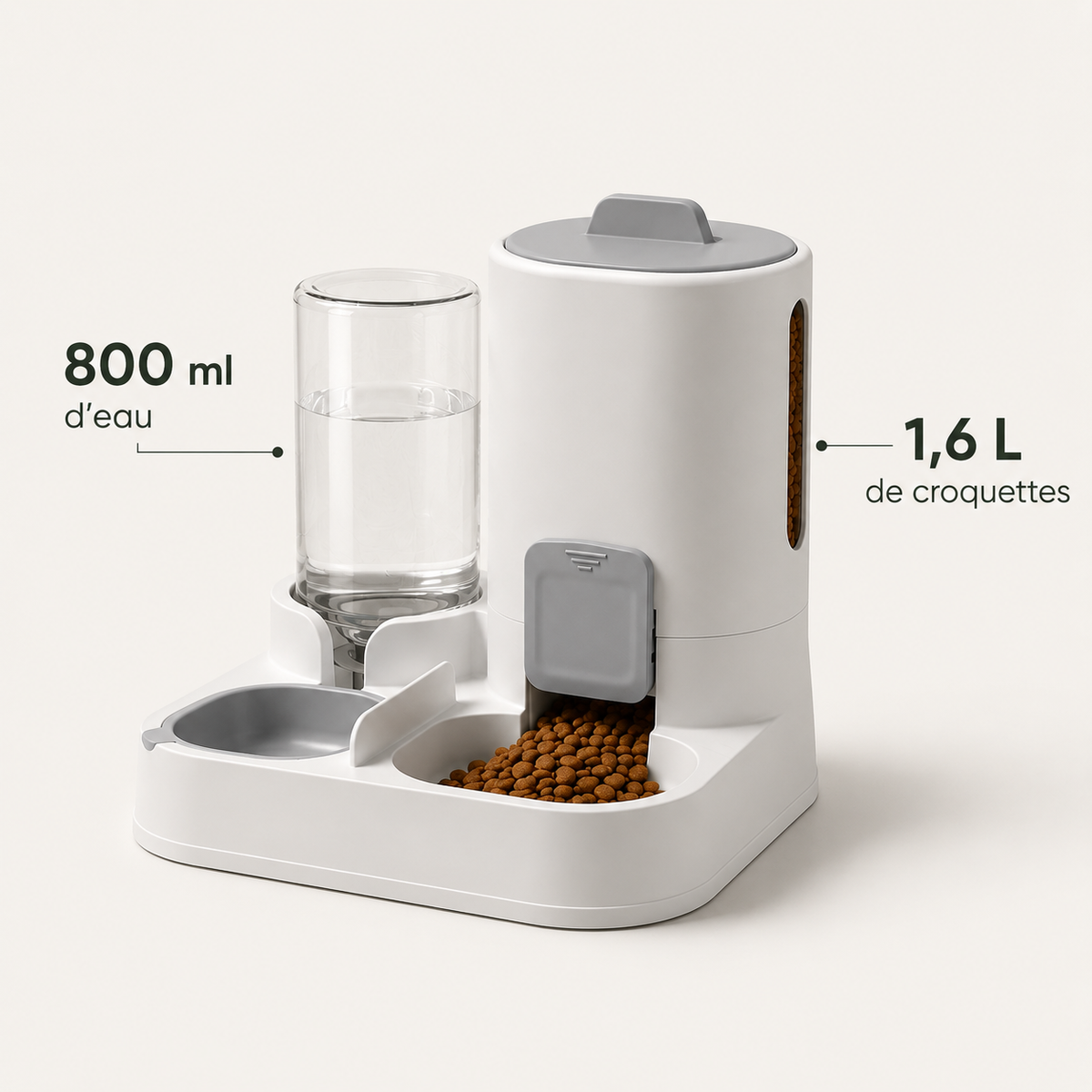 Distributeur de croquettes et eau pour chat 2-en-1 – Pawavo Duo