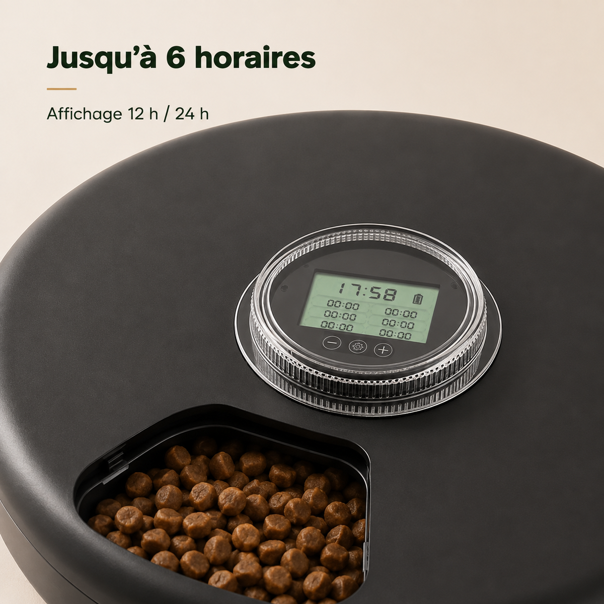 Distributeur Automatique pour Chat 6 Repas – Nourriture Humide & Croquettes