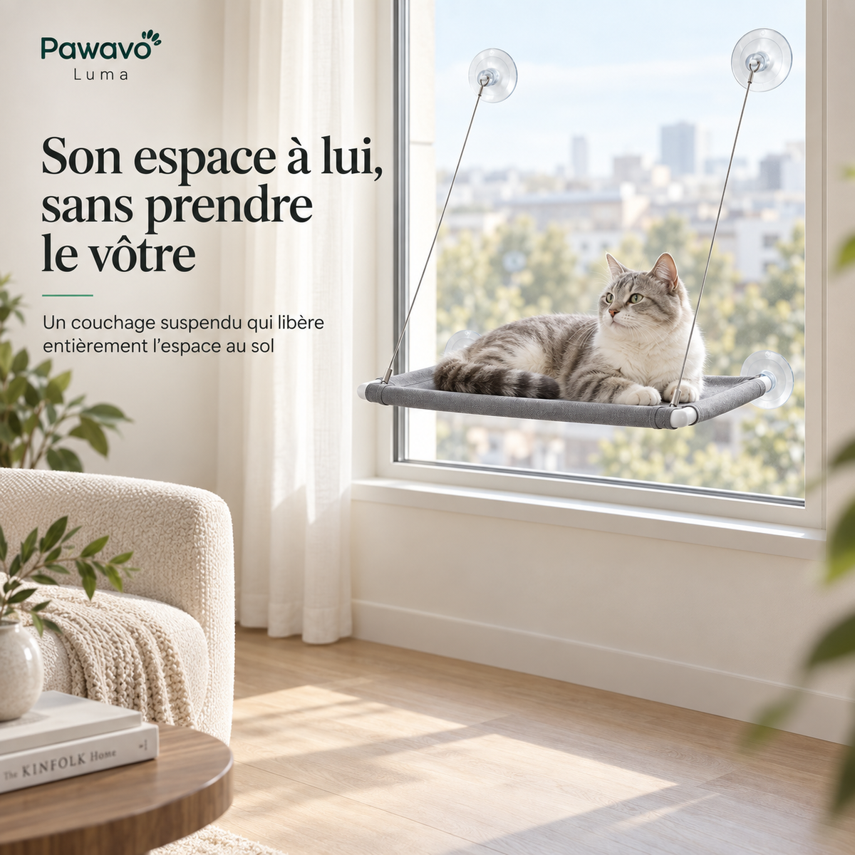 Hamac de fenêtre pour chat – Pawavo Luma