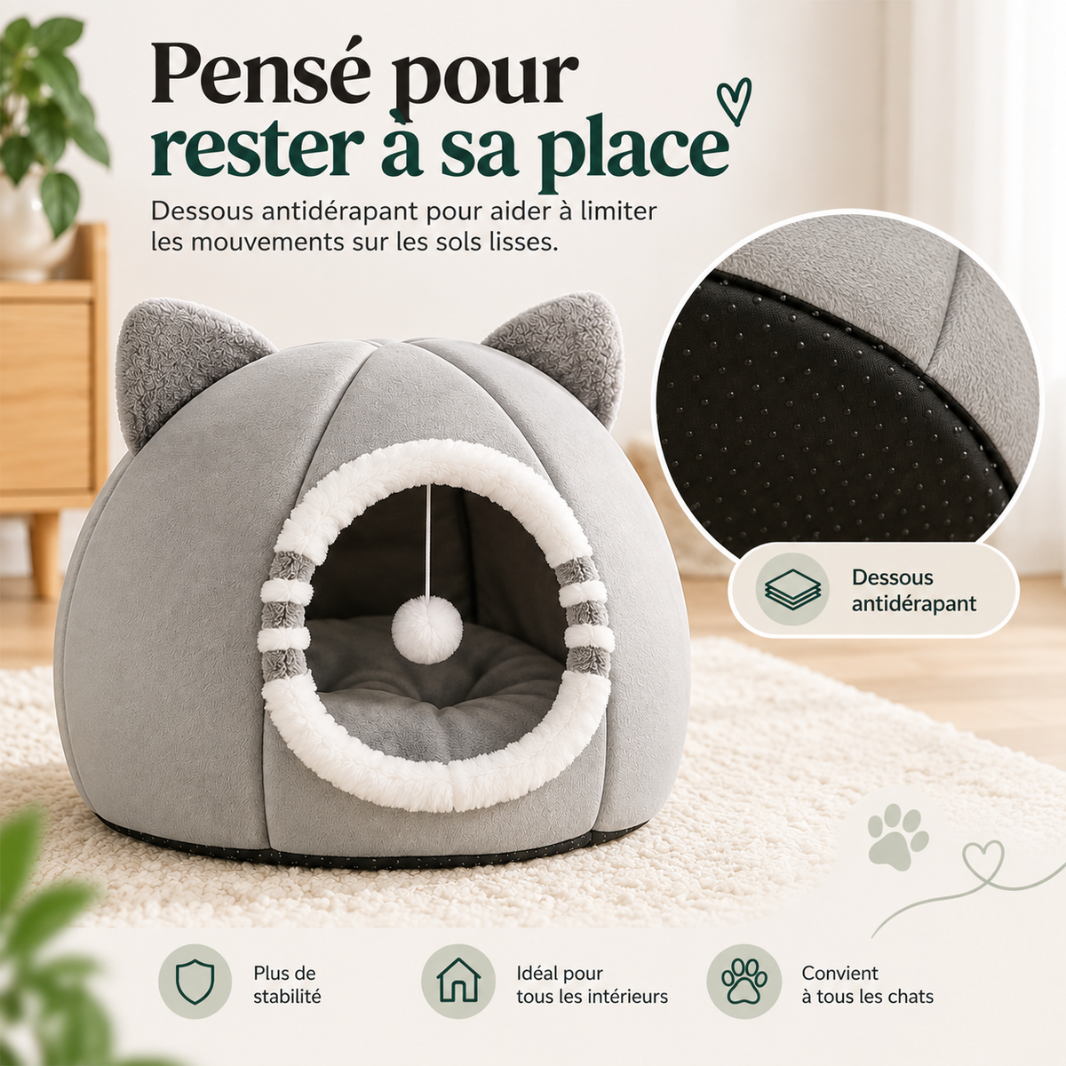 Niche pour chat cocon – Pawavo Mino