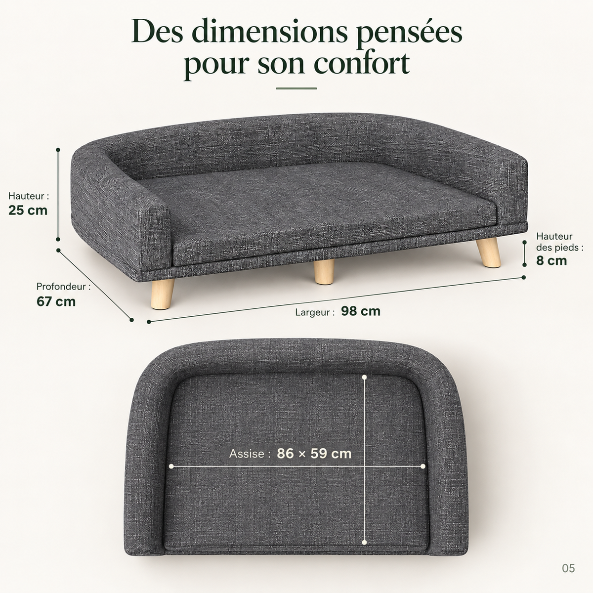 Canapé pour chien design – Pawavo Oslo