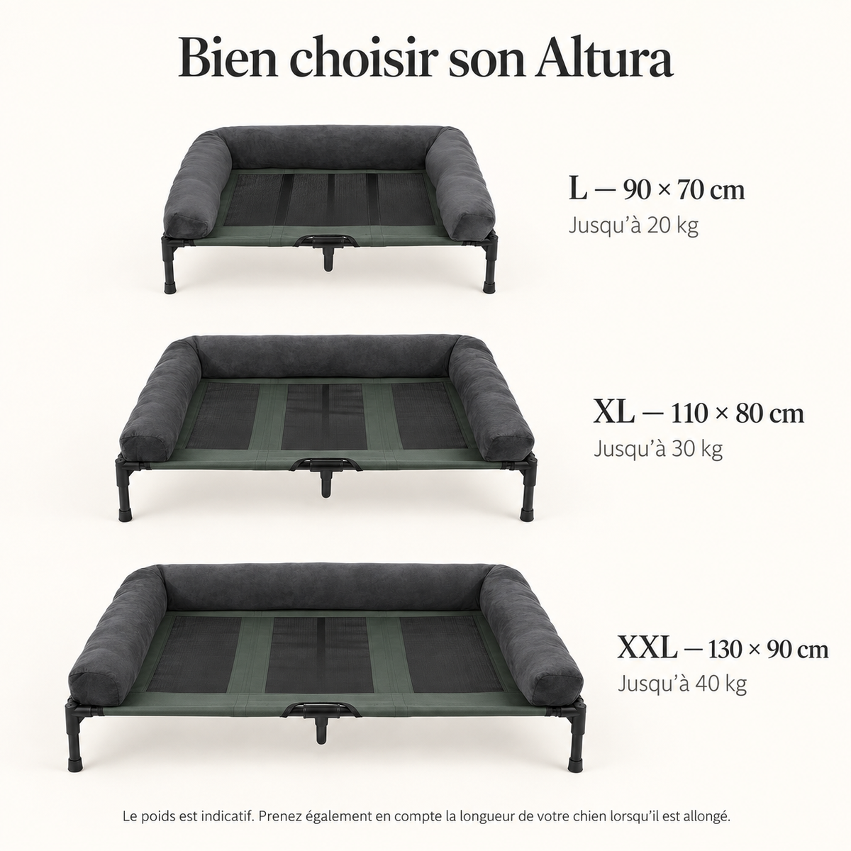 Lit surélevé pour chien respirant – Pawavo Altura