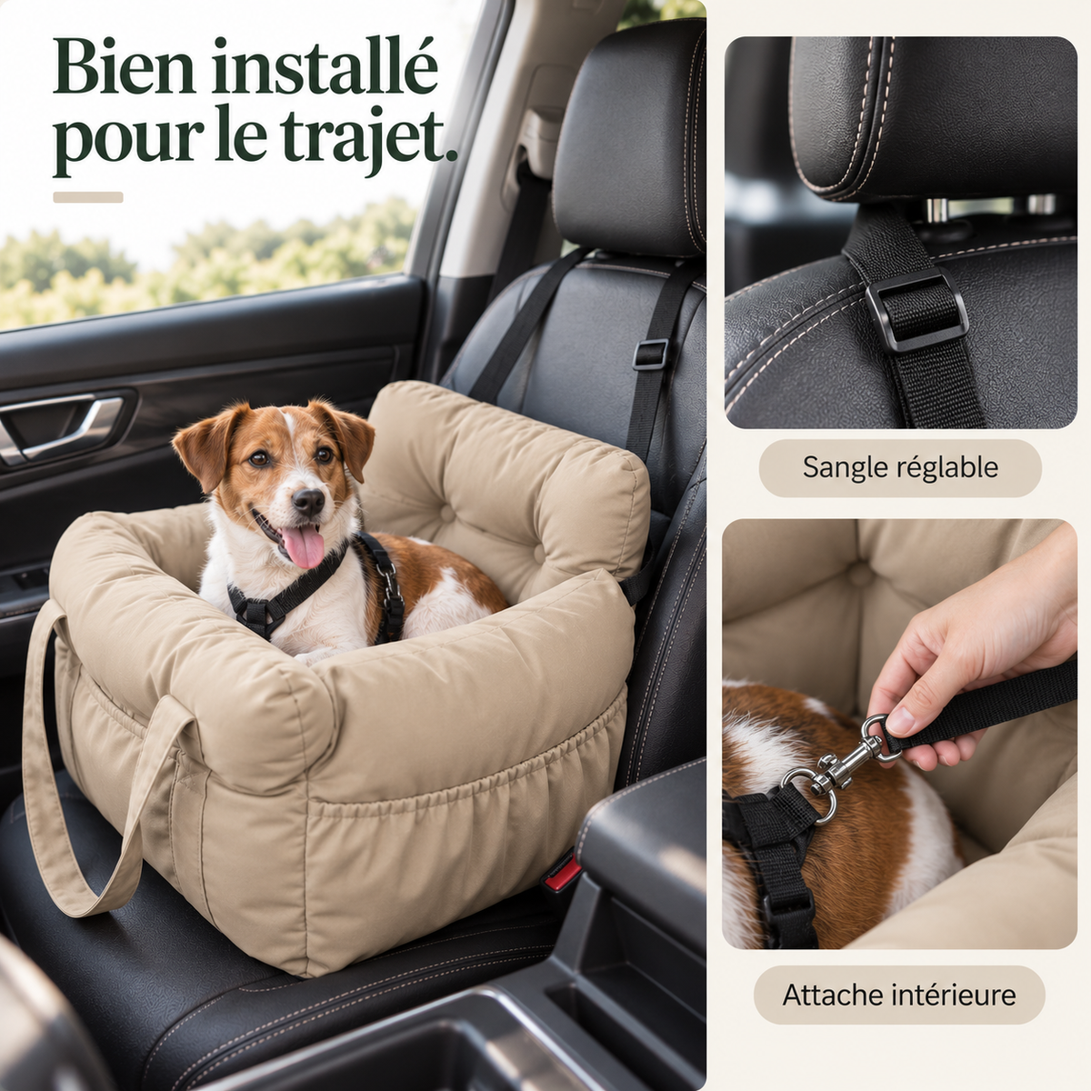 Siège auto pour chien rembourré – Pawavo Ride