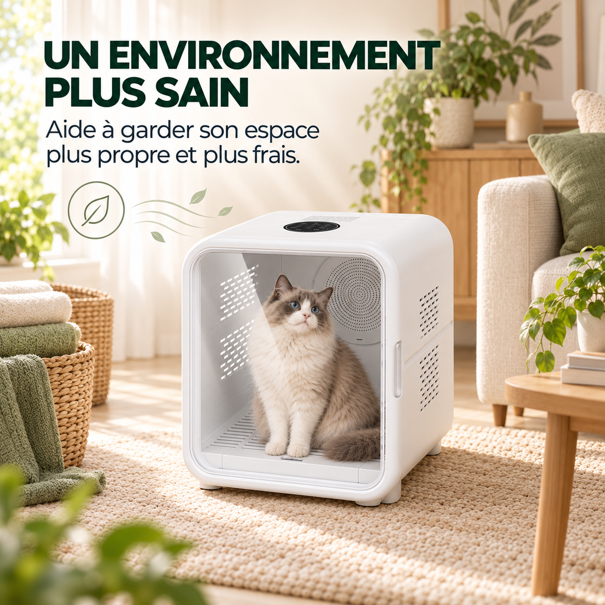 Cabine de séchage pour chien et chat 62 L – Pawavo AirNest
