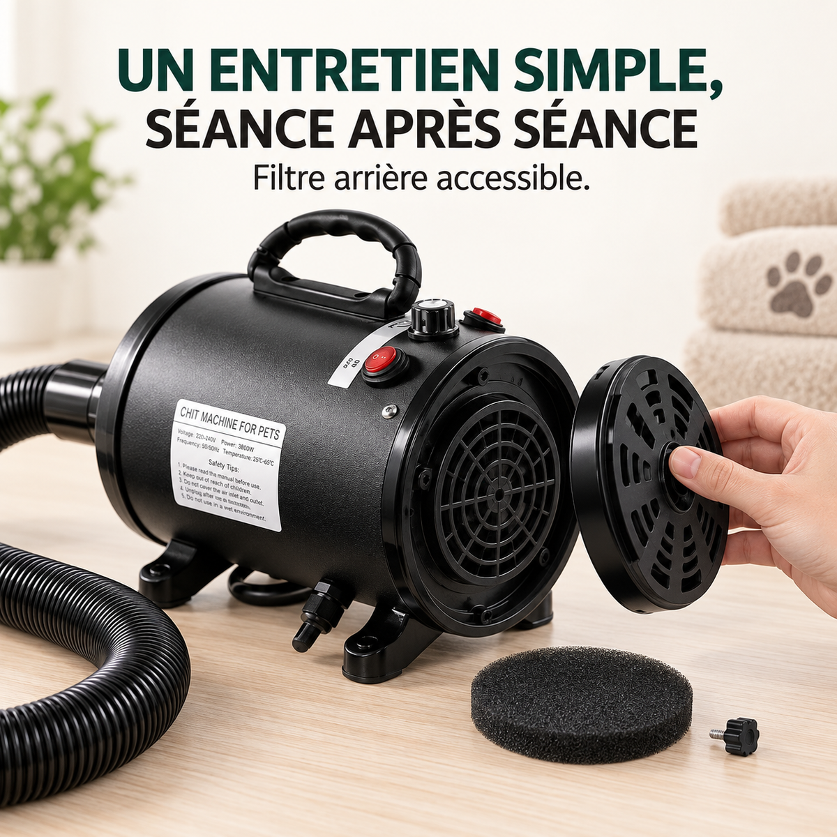 Pulseur chien professionnel 2800 W – Pawavo AirDry Pro