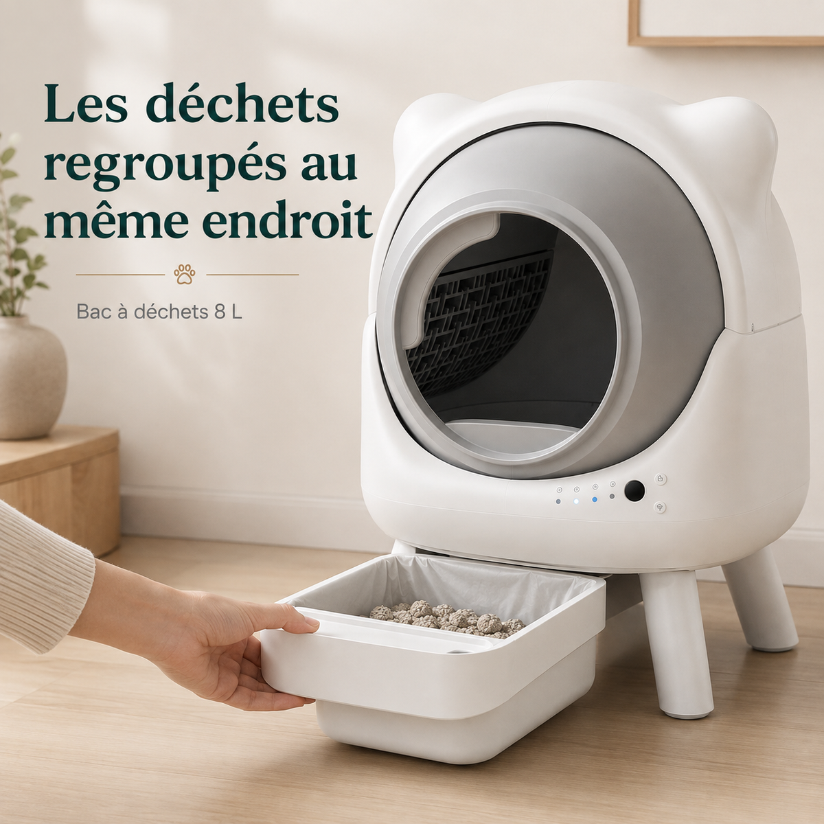 Litière Automatique pour Chat Fermée – Autonettoyante & Connectée