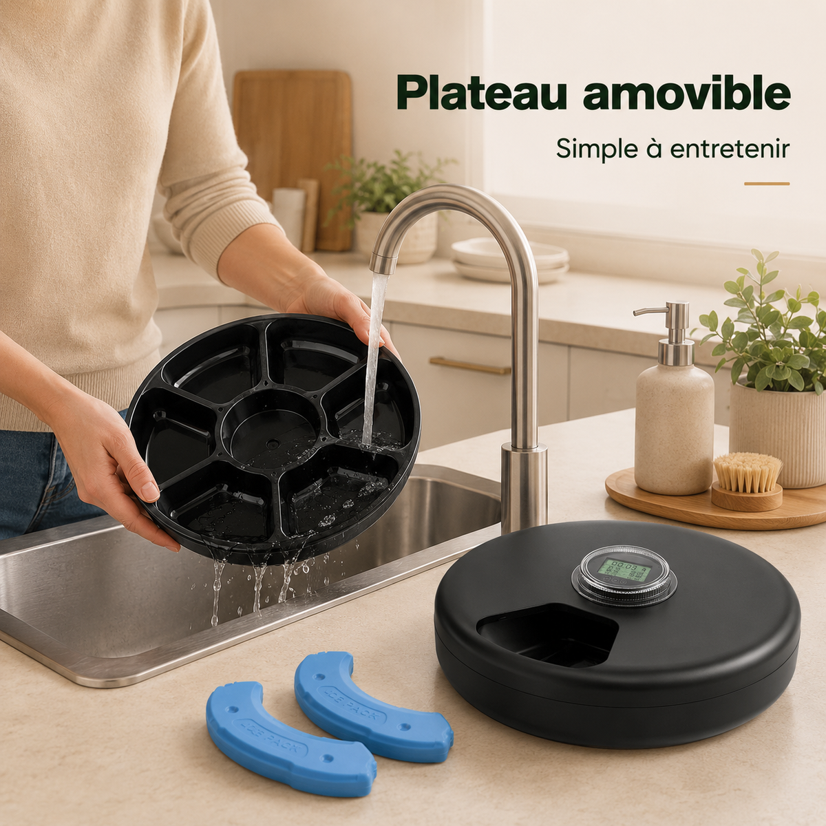 Distributeur Automatique pour Chat 6 Repas – Nourriture Humide & Croquettes