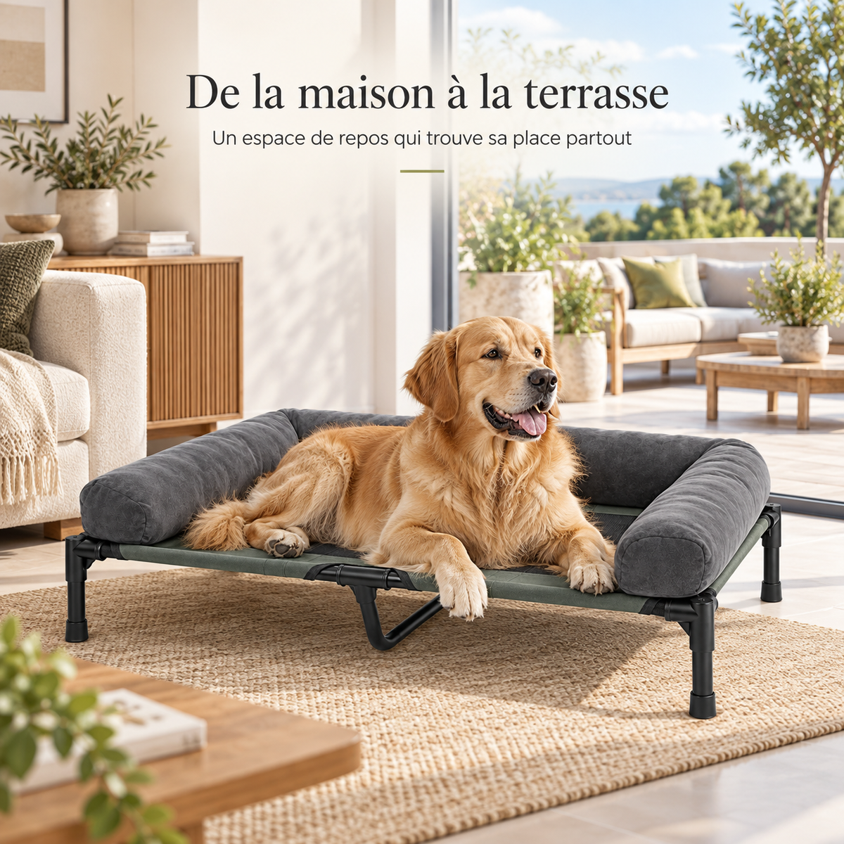 Lit surélevé pour chien respirant – Pawavo Altura
