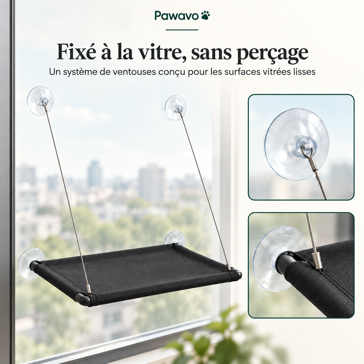 Hamac de fenêtre pour chat – Pawavo Luma