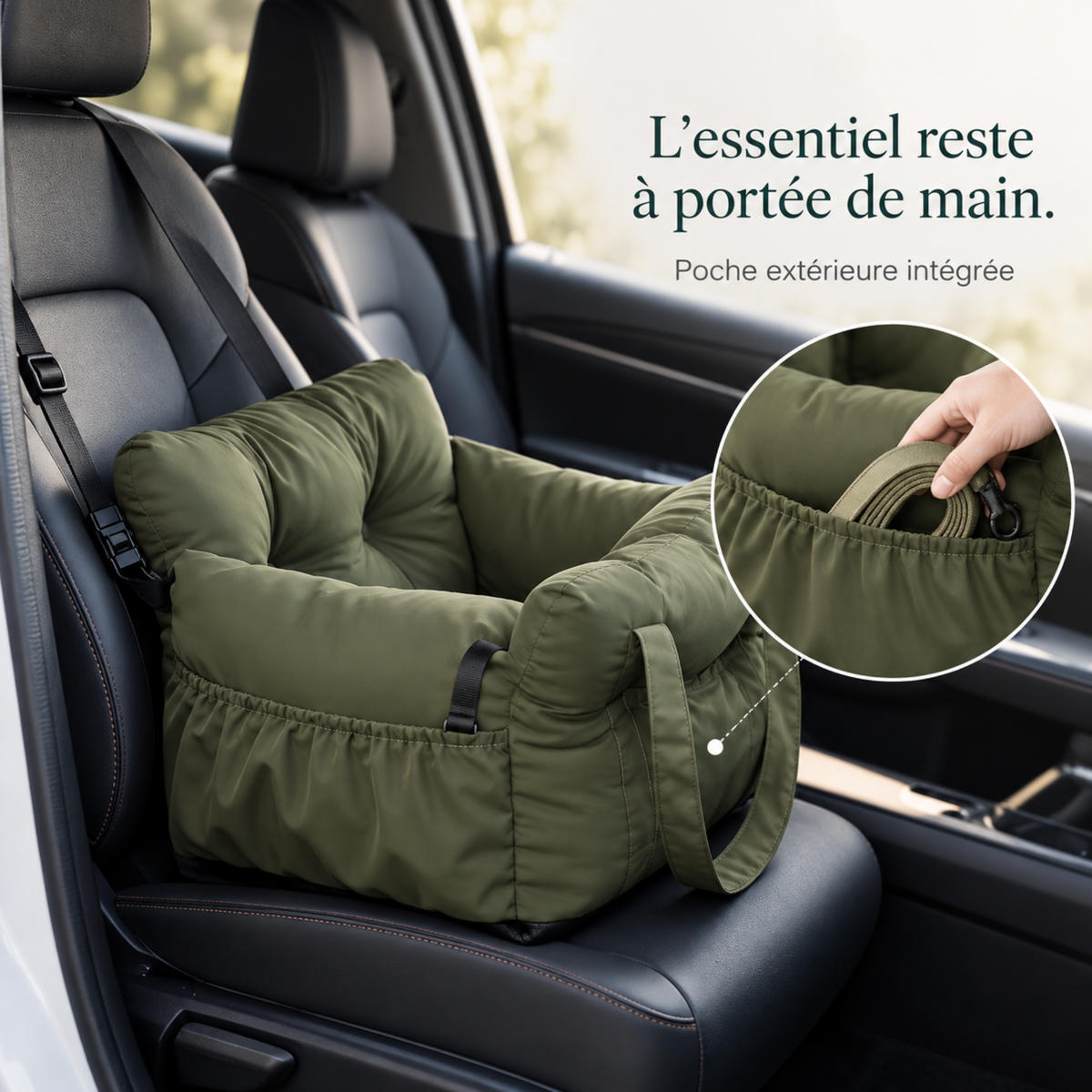 Siège auto pour chien rembourré – Pawavo Ride
