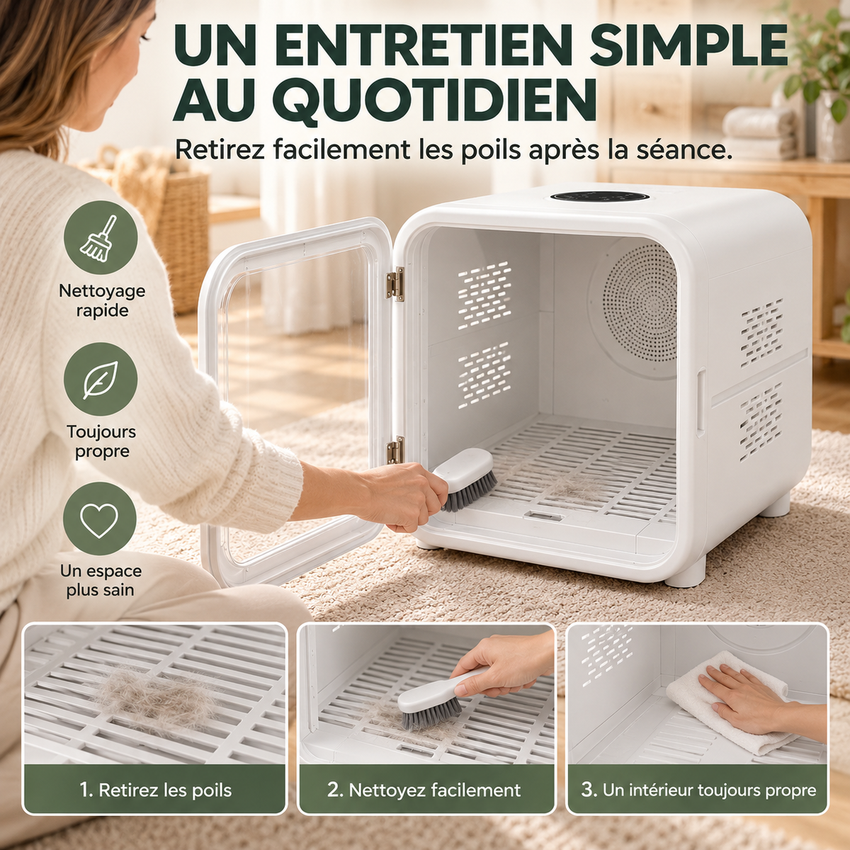 Cabine de séchage pour chien et chat 62 L – Pawavo AirNest