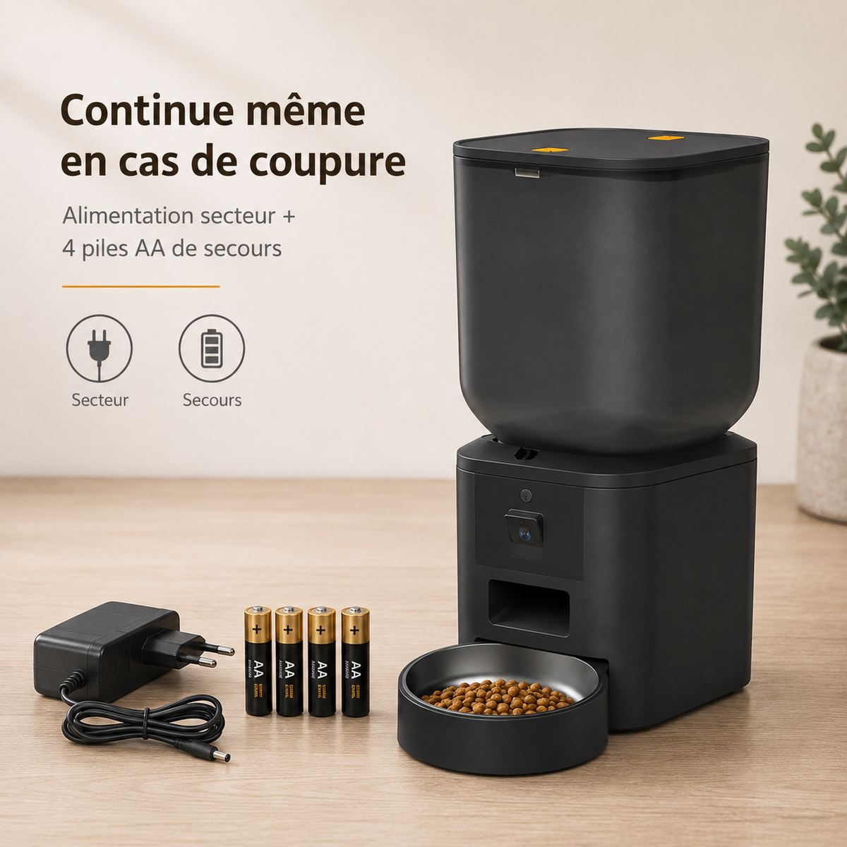Distributeur Automatique de Croquettes pour Chat 8 L – Grande Capacité & Caméra 1080p