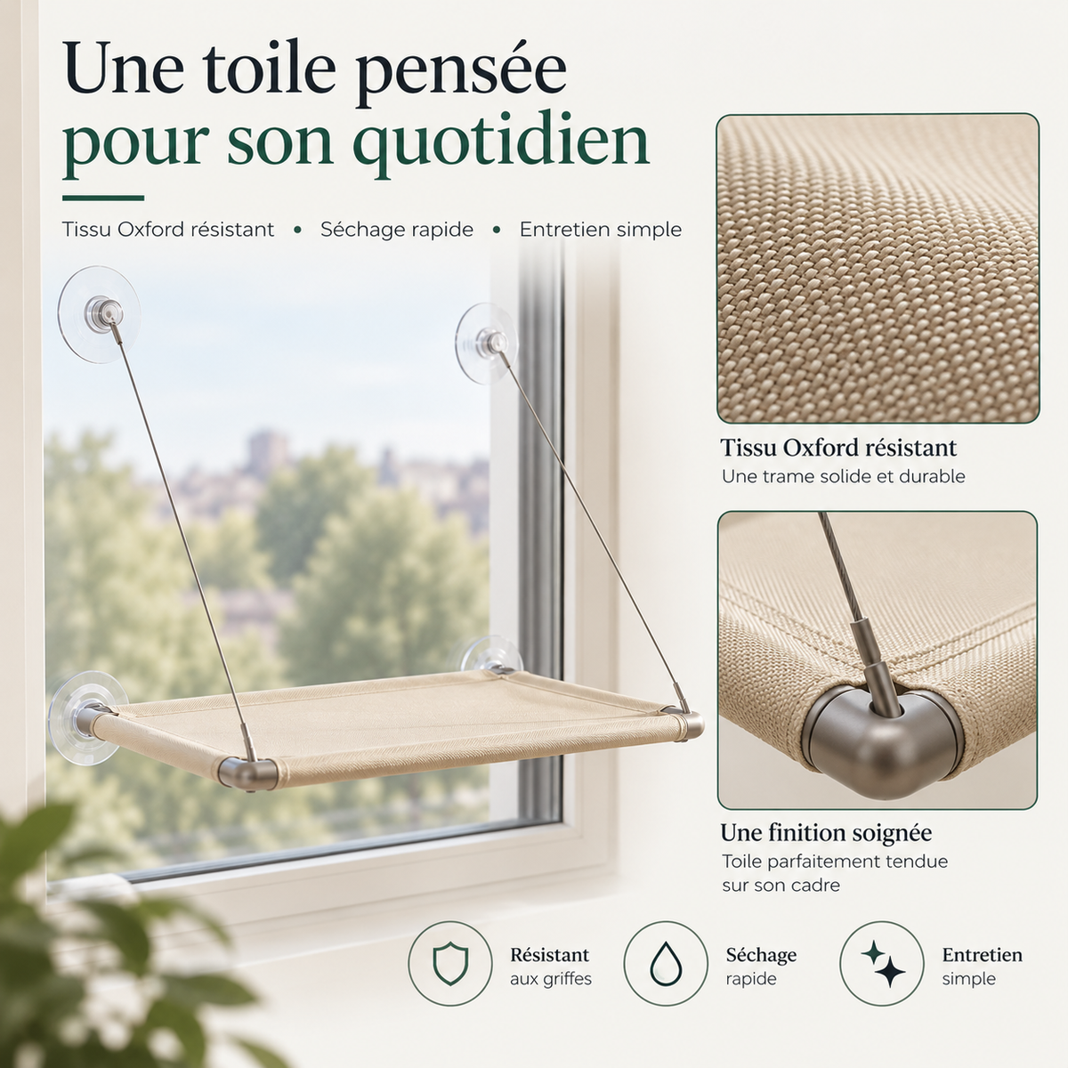 Hamac de fenêtre pour chat – Pawavo Luma