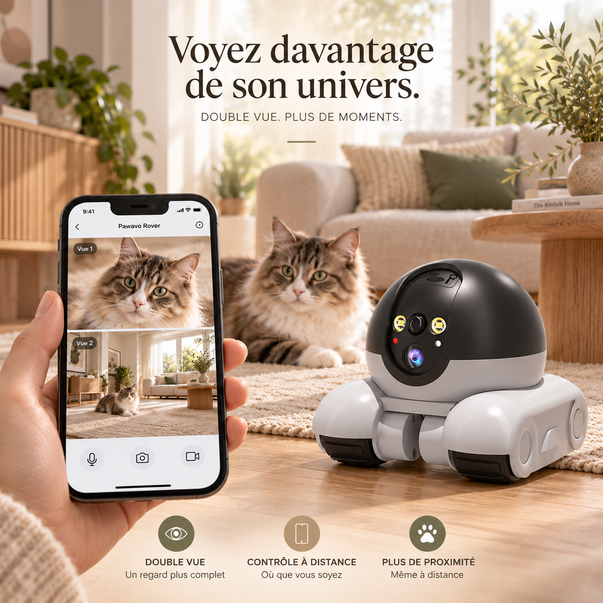 Caméra robot pour chat 1080p – Pawavo Rover