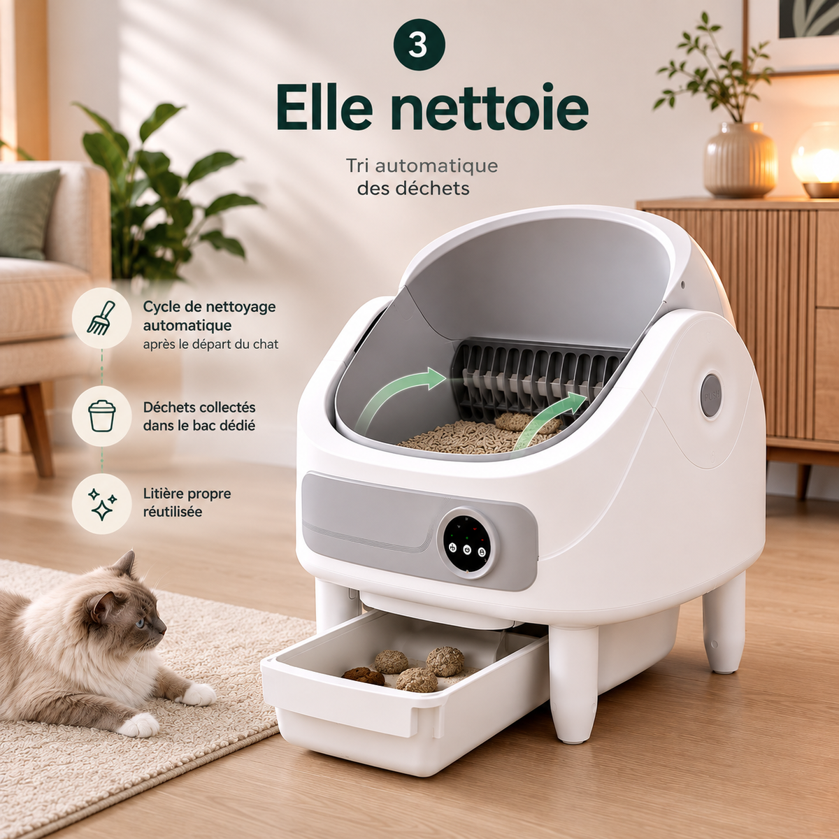 Elle nettoie automatiquement