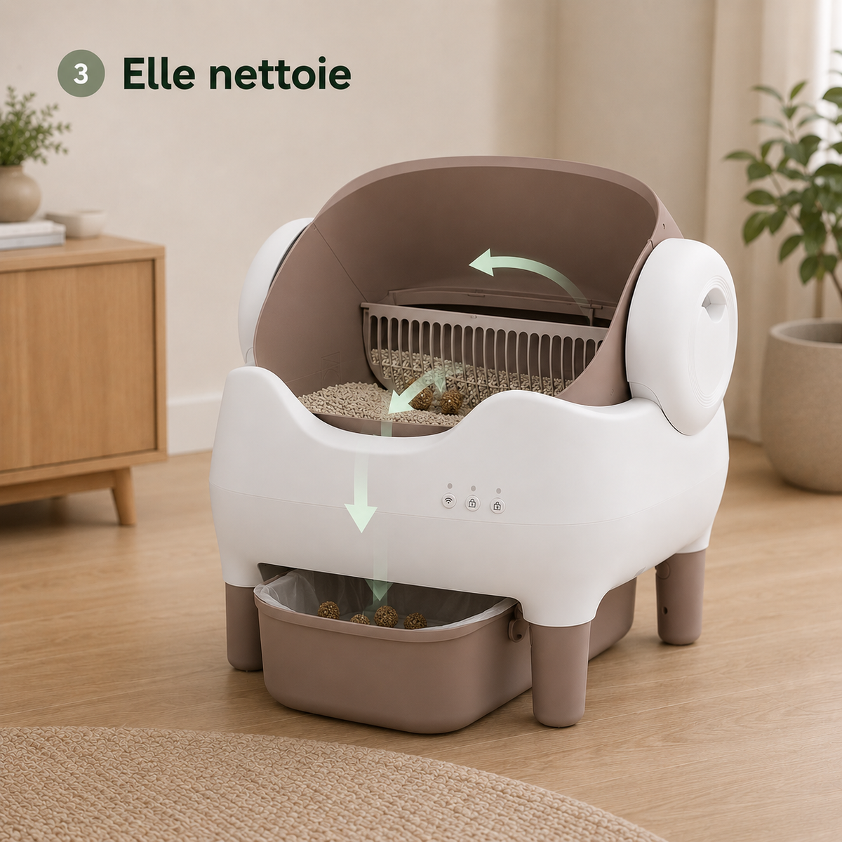 Elle nettoie