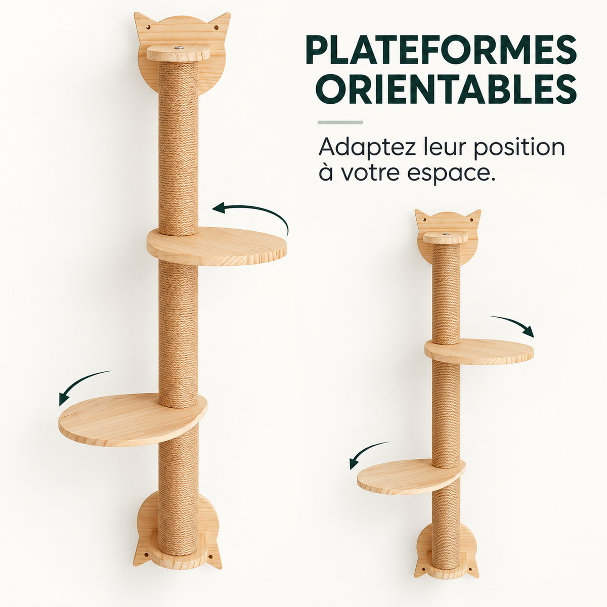 Arbre à chat mural en bois – Pawavo Climb