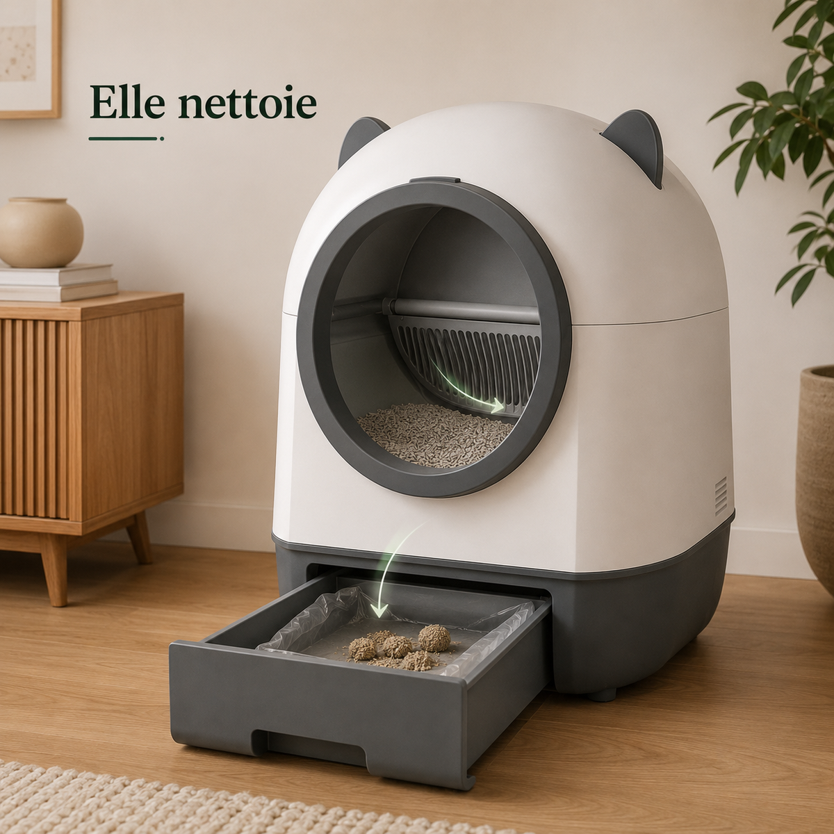 Elle nettoie