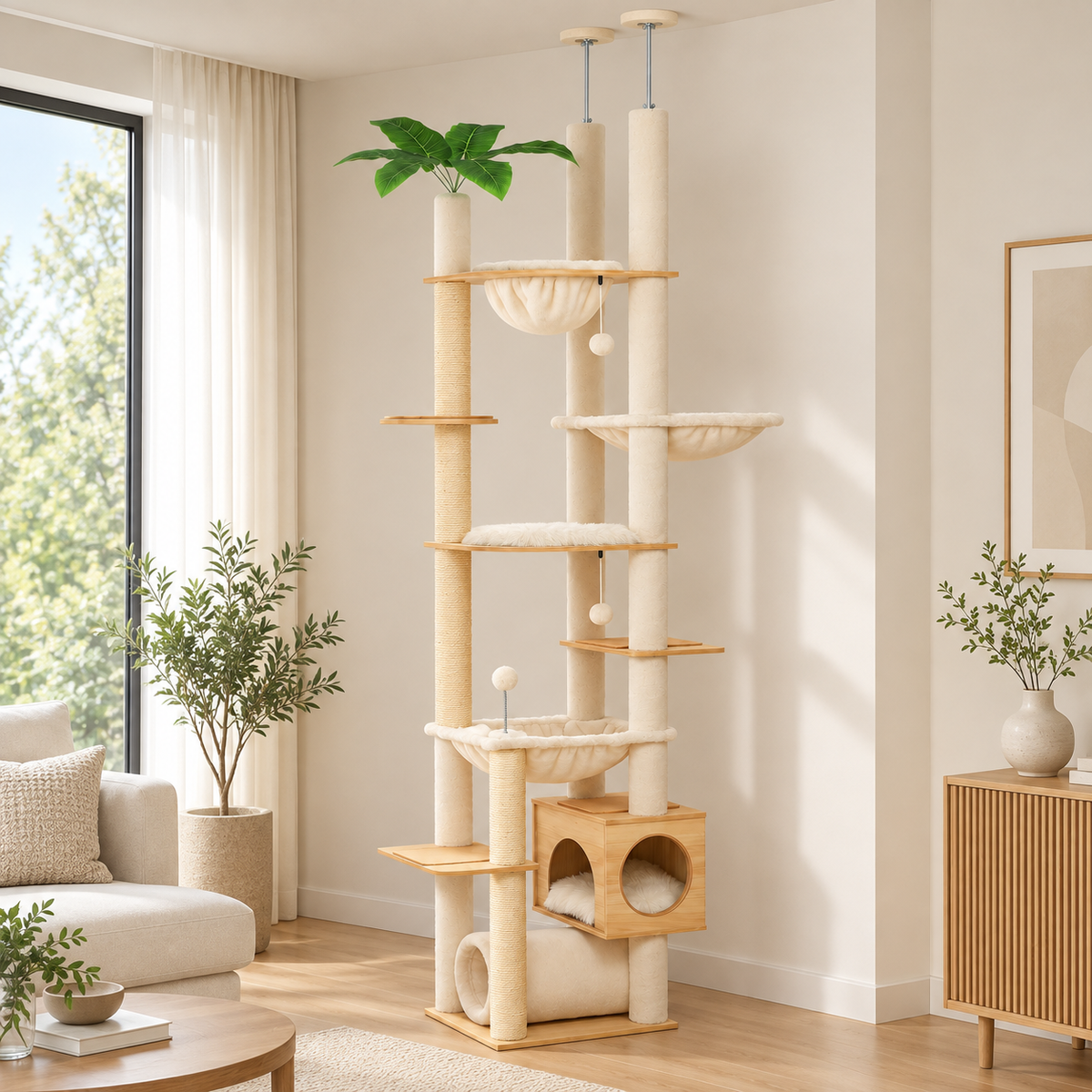 Arbre à chat du sol au plafond réglable – Pawavo Sky