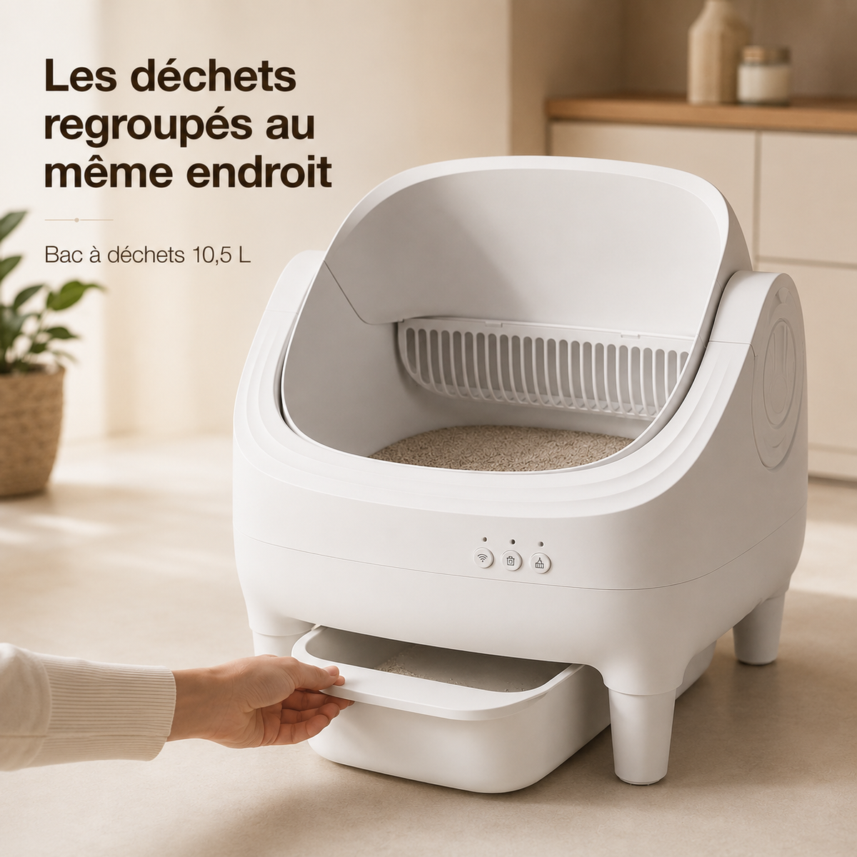 Litière Automatique pour chat – Autonettoyante, Connectée & Sécurisé