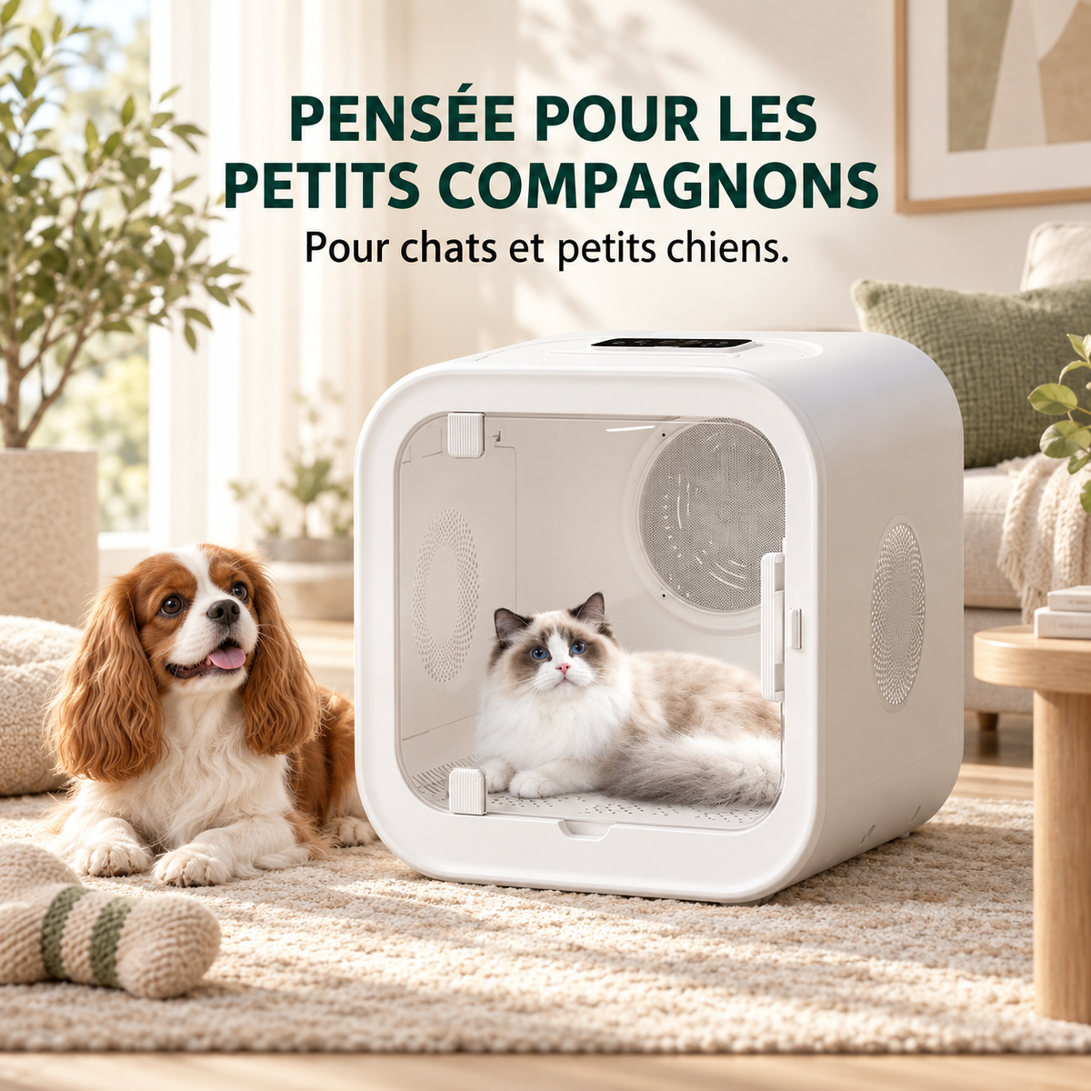 Cabine de séchage pour chien et chat 70 L – Pawavo AirCabin