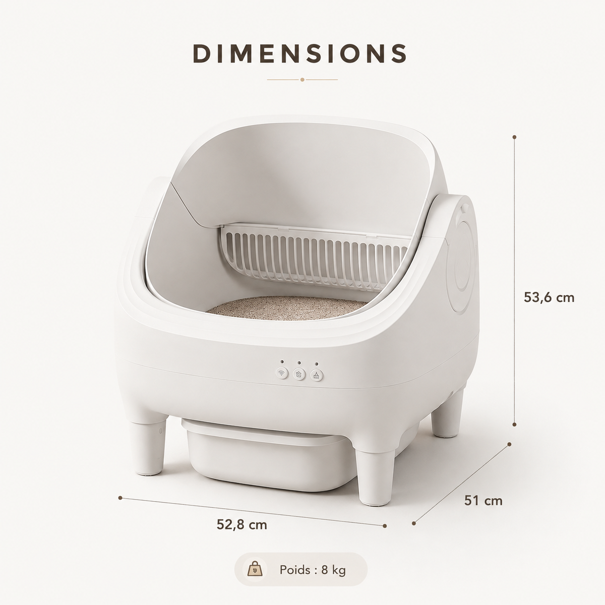 Litière Automatique pour chat – Autonettoyante, Connectée & Sécurisé