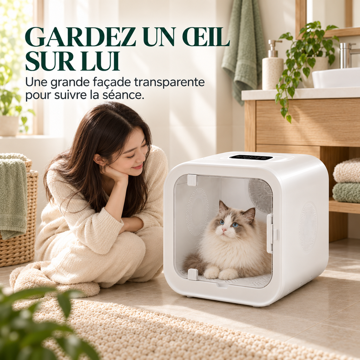 Cabine de séchage pour chien et chat 70 L – Pawavo AirCabin
