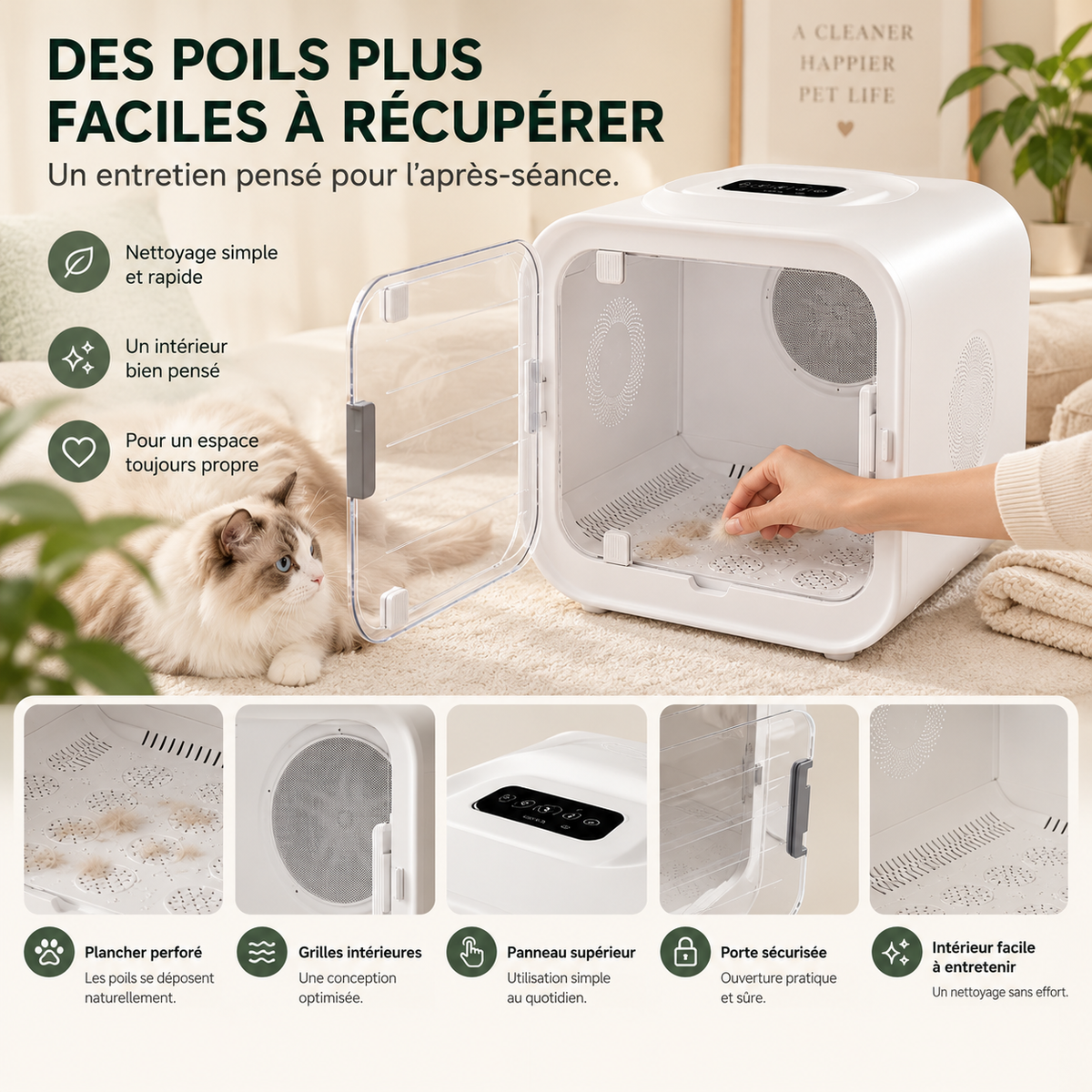 Cabine de séchage pour chien et chat 70 L – Pawavo AirCabin