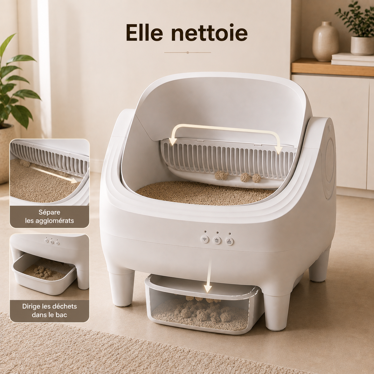 Elle nettoie